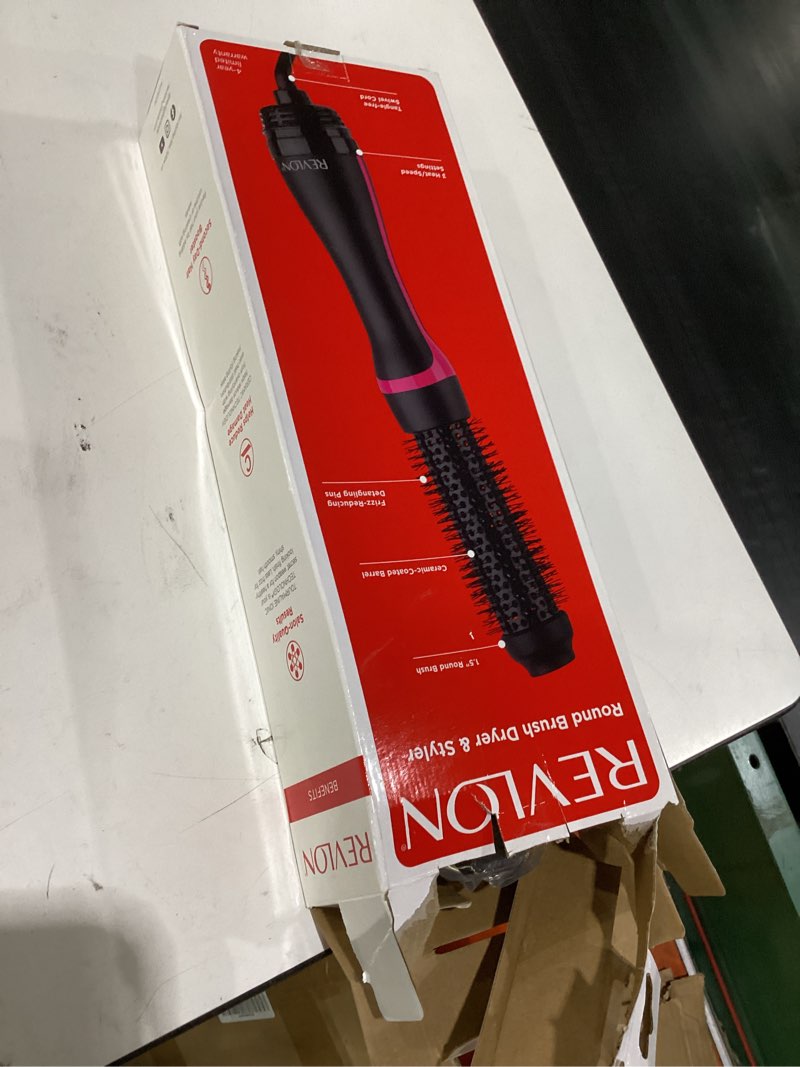 Condition photo showing Good Condition for revlon one-step hair dryer and styler - root booster round brush for styling, dryer brush for fast and easy salon-quality blowout, more shine and less frizz (1-1/2 in) 1 count (pack of 1)