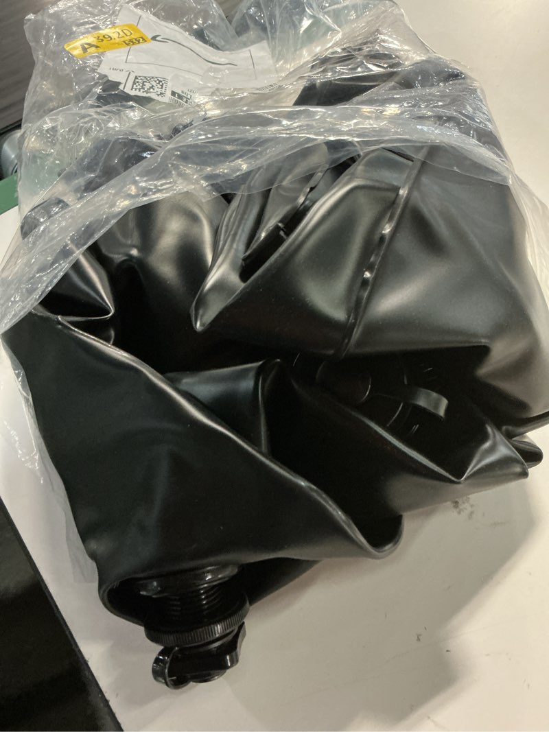 Condition photo showing As Is for 110 lbs patio umbrella base weight bag, heavy duty water filled umbrella weights, weatherproof foldable base weight for outdoor market umbrella, cantilever & offset bases, fits 1.5" pole