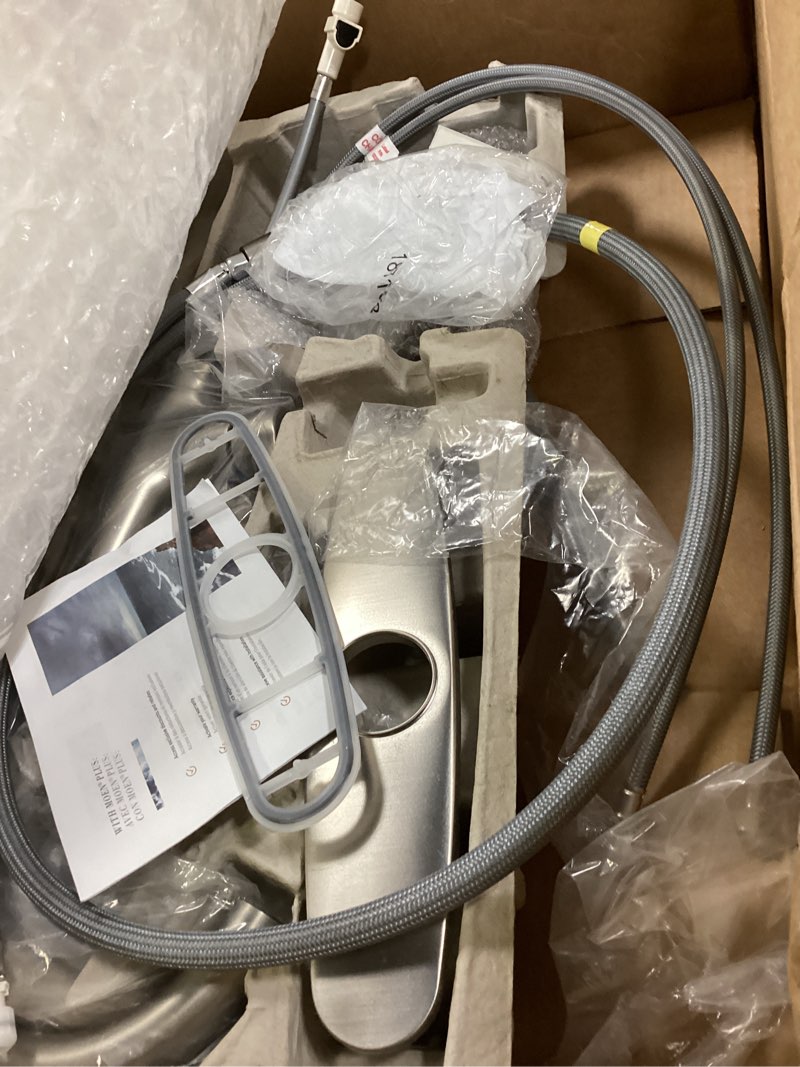 Condition photo showing Good Condition for Moen Haelyn Spot Resist Stainless Single-Handle Pull-Down Sprayer Kitchen Faucet with an LED Light ColorCue Temperature Indicator and Soap Dispenser, 87627EISRS Spot Resist Stainless ColorCue