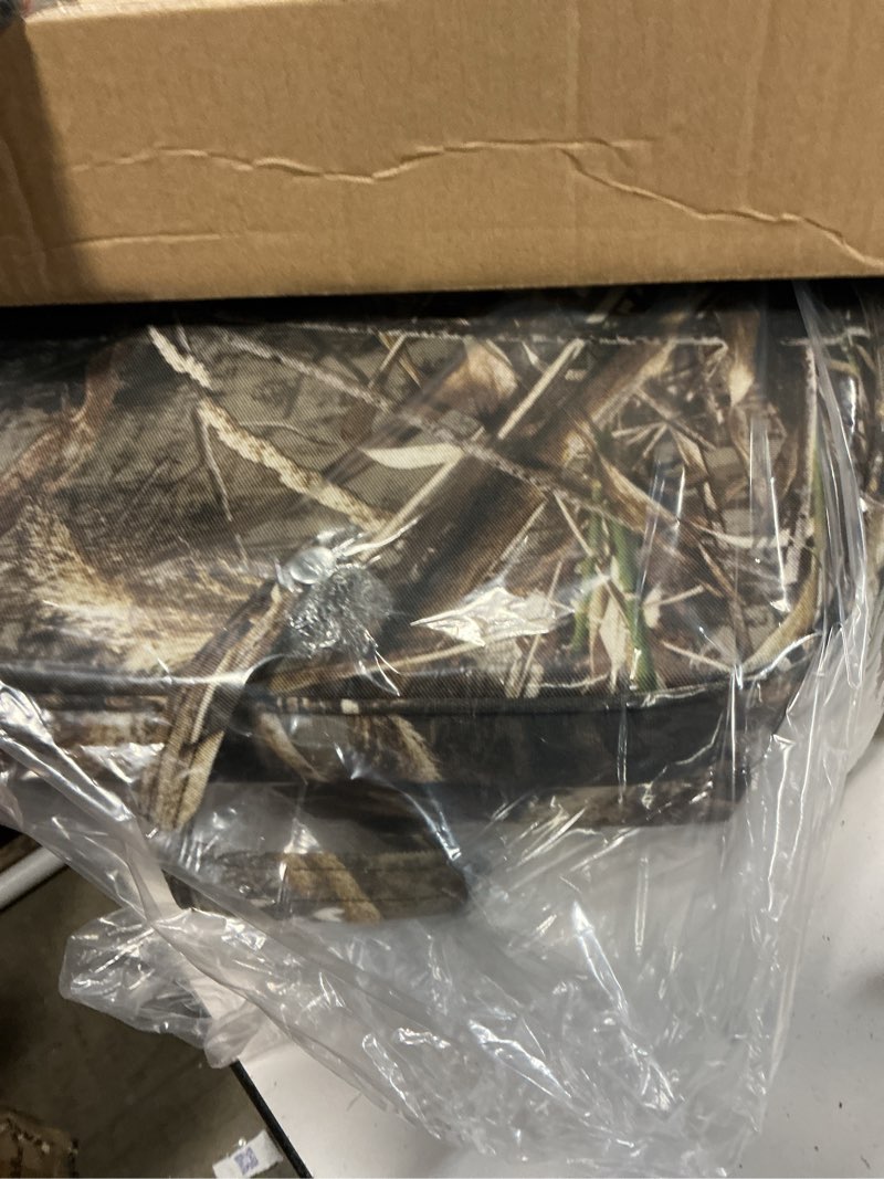 Condition photo showing Good Condition for folding boat seat padded camo fishing boat chair with backrest marine bass jon boat seats with storage bag camo(1 seat)