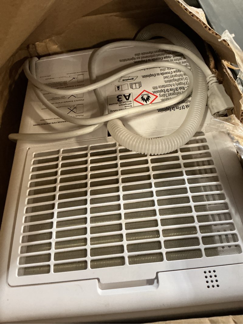 Condition photo showing As Is for 2000 sq.ft dehumidifier for basement, trazico 30 pint dehumidifiers for home with drain hose, quiet operation, intelligent humidity control, 3 modes, 24h timer, auto defrost, for bathroom bedroom rv