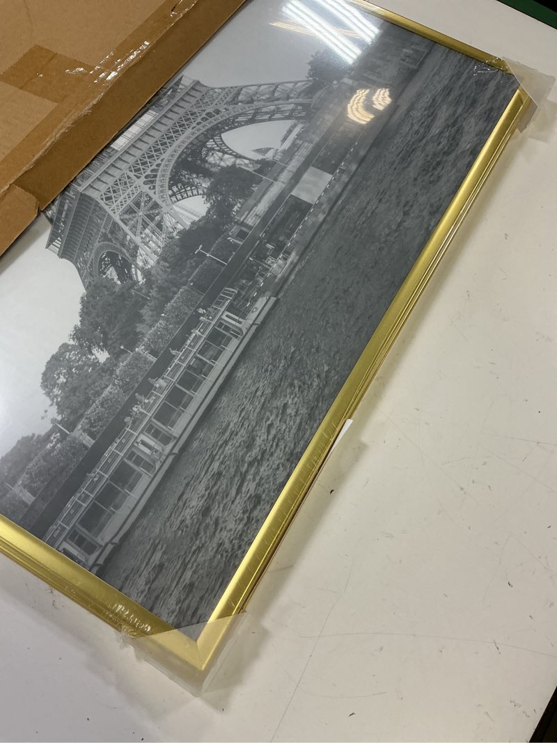 Condition photo showing Good Condition for upsimples 20x30 picture frame gold 3 pack, scratch-proof poster frames 20 x 30 for photo gallery - slide-in strips, horizontal or vertical wall mounting gold 20x30