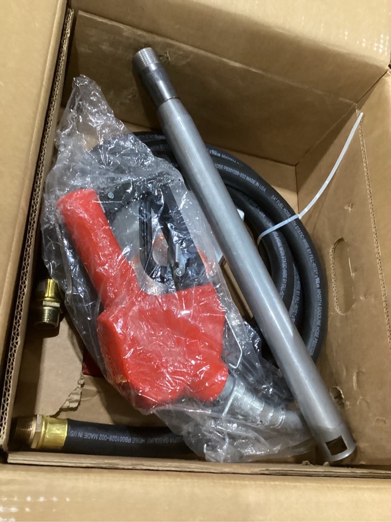 Condition photo showing Good Condition for fill-rite fr610ha 115v 15 gpm fuel transfer pump w/ hose & auto nozzle for gasoline, diesel, kerosene, ethanol or methanol blend & biodiesel up to b20 auto nozzle (red)