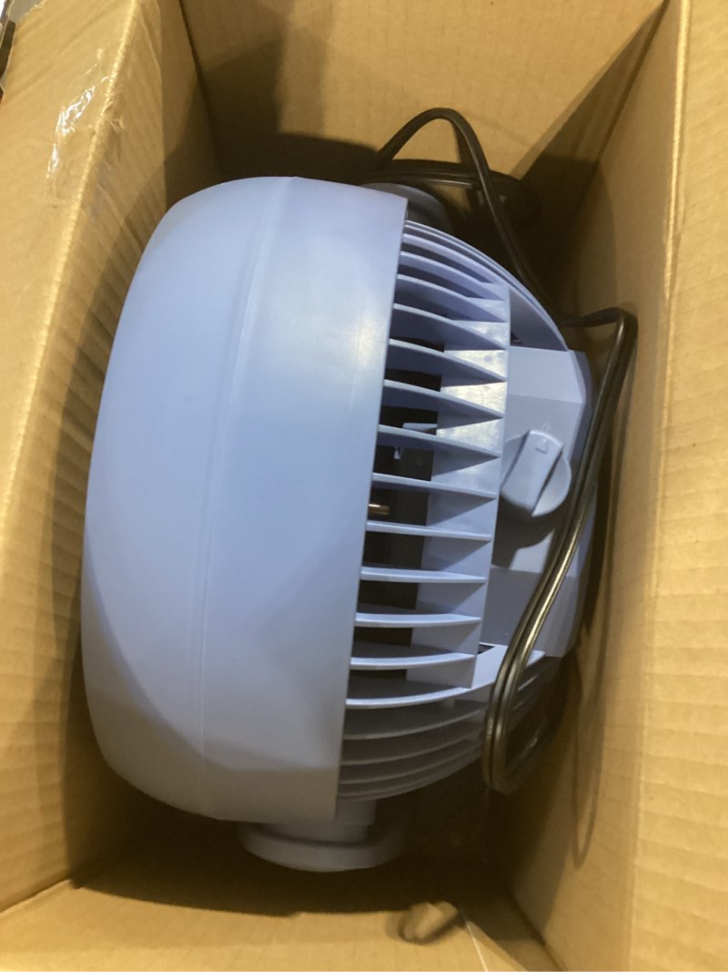 Condition photo showing Good Condition for holmes blizzard 3-speed air circulator fan, 90° adjustable tilt, removable grill, blue, 14441