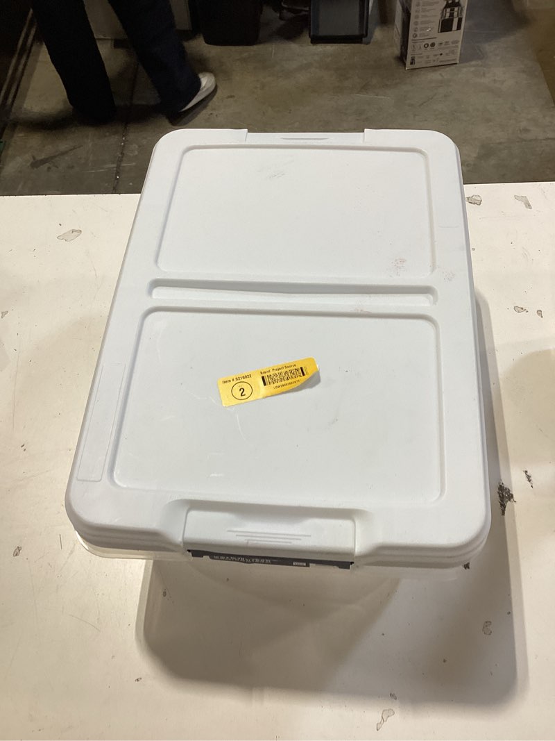  project source small 3.75 -gallons ( 15 -quarts ) clear/white stackable tote with latching lid