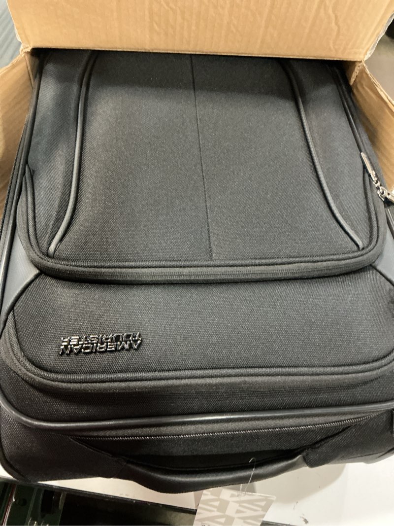 Condition photo showing Good Condition for american tourister 4 kix 2.0 expandable softside luggage with spinner wheels, 20 spinner, black 20 spinner black 1 piece