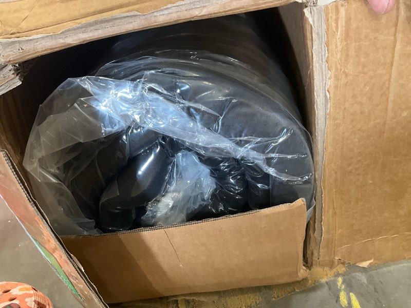 Condition photo showing As Is for full size mattress, 12 inch hybrid mattress in a box with individual pocket spring, gel memory foam and euro top, medium firm feel with motion isolation, pressure relief, edge support, black full 12 inch
