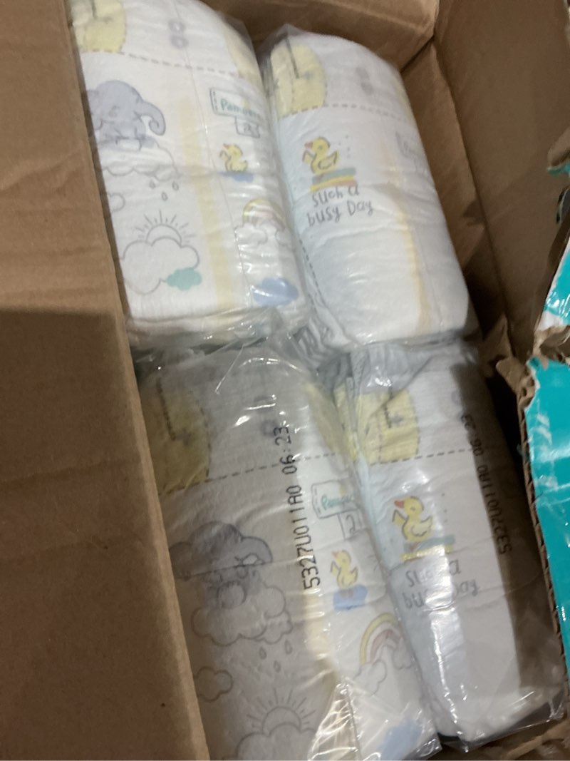 Condition photo showing Good Condition for pampers swaddlers diapers, size 2 (10-22 lbs), 148 count, absorbent, keeps baby dry and comfortable, skin safe disposable baby diaper size 2 148