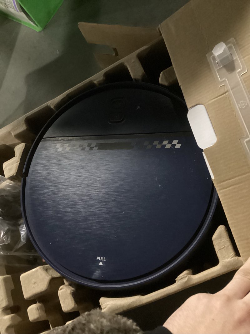 Condition photo showing As Is for Robot Vacuum Cleaner and Mop Combo with APP/Voice/Remote Control, Schedule, Strong Suction, Tangle-Free, Slim, Quiet, Auto Recharge for Homes with Pets, Low Pile Carpet & Hard Floors