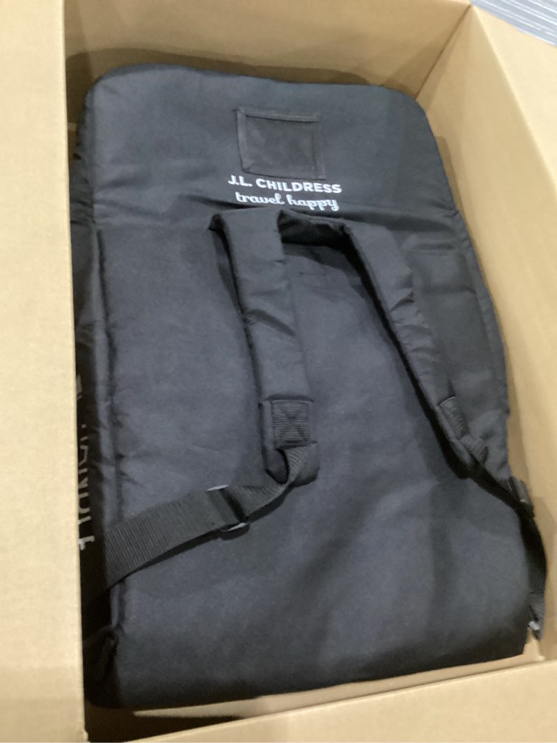 Condition photo showing Good Condition for J.L. Childress Padded Backpack Car Seat Bag - Travel Bag for Airplane, Fits Most Baby & Infant Car Seats, Boosters, & Carriers, Accessories for Gate or Baggage Check, AirTag Compatible - Deluxe, Black 18.6x12x7.3 Inch (Pack of 1) Deluxe
