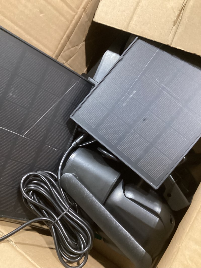 Condition photo showing Good Condition for 4K Solar Security Cameras Wireless Outdoor, Battery Powered 5GHz/2.4GHz WiFi 360° PTZ Cameras for Home Security with Color Night Vision, PIR Motion Detection, Siren, 2-Way Talk, IP66 4K Black-2PCS