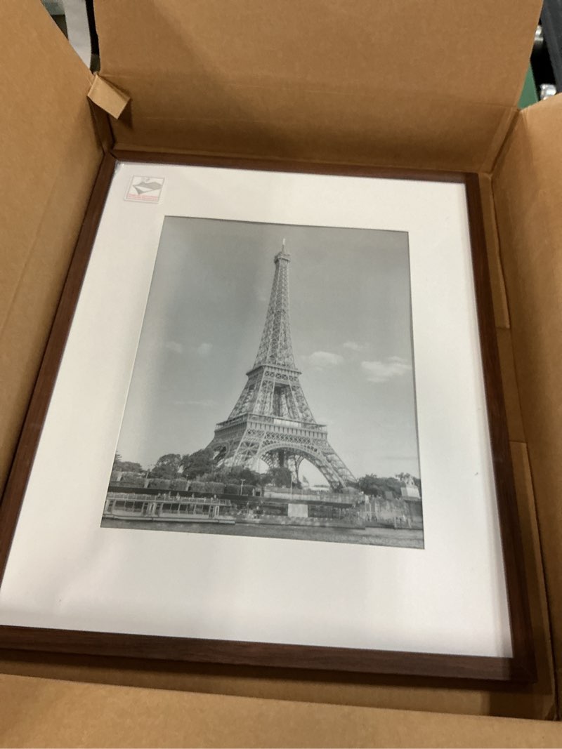 Condition photo showing As Is for Axeman 17x23 Frame | Solid Oak Wood 13 x 19 Picture Frame With Mat To 17x23 | 23x17 Wood Poster Frame | Tempered Glass and Hanging Hardware Included Home Wall Decor Art Hanging Frame | Walnut