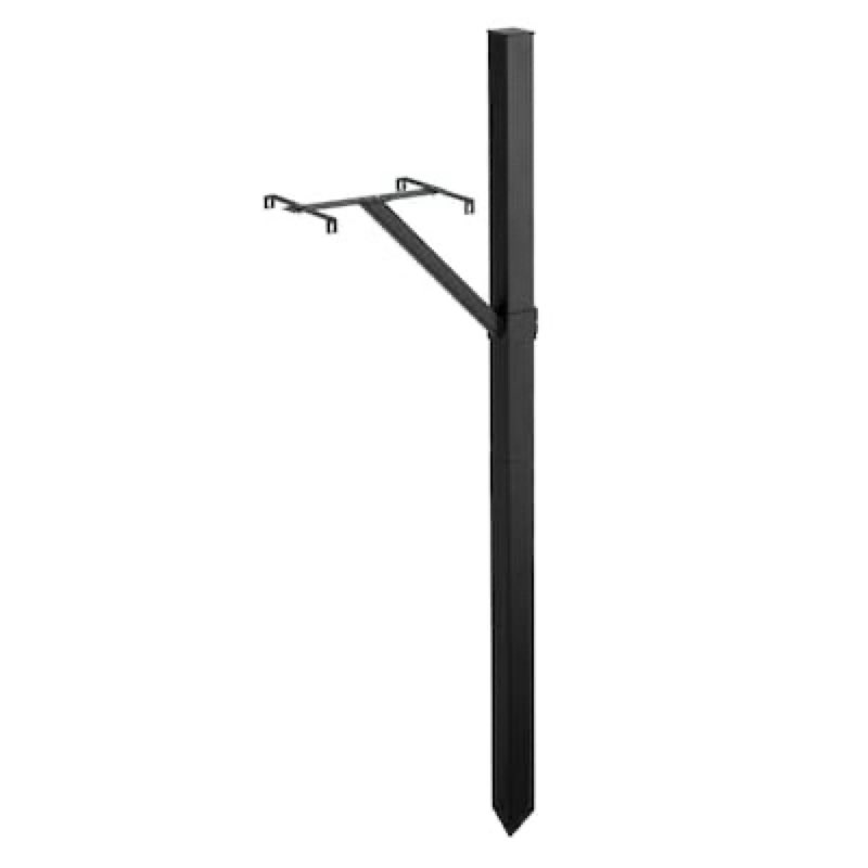reliabilt mailbox post black steel flat mount mailbox post