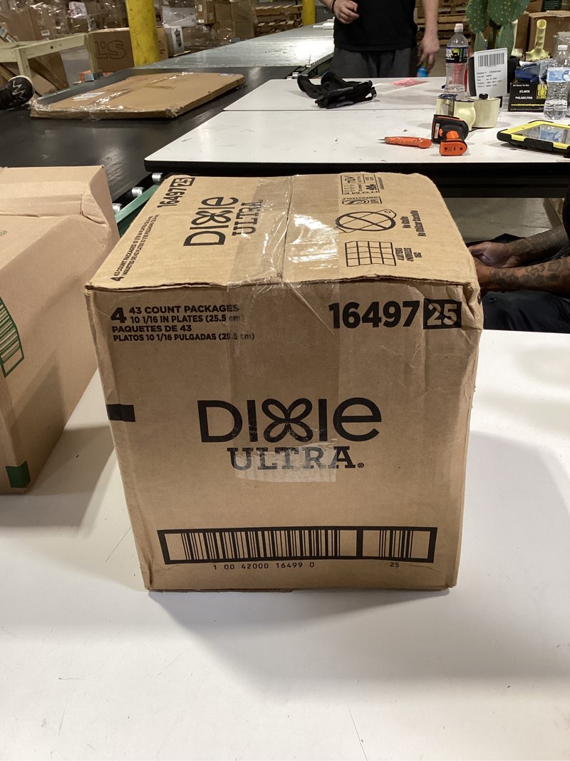 dixie ultra, large paper plates, 10 inch, 172 count (4 packs of 43 plates), 3x stronger*, heavy duty