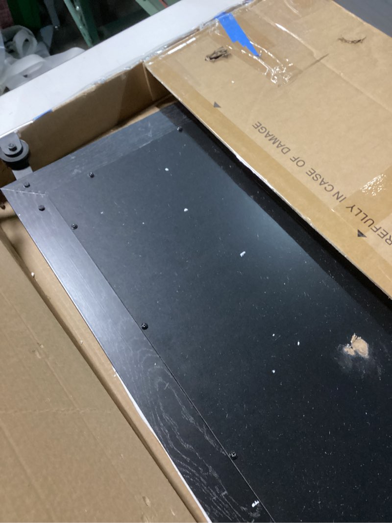 Condition photo showing As Is for Farmhouse Bathroom Mirror for Over Sink 22”x32” Black, Rustic Western Barn Decor Bathroom Vanity Mirror, Wall Mirror for Bathroom, Living Room, Bedroom, Entryway Black 32"L x 22"W