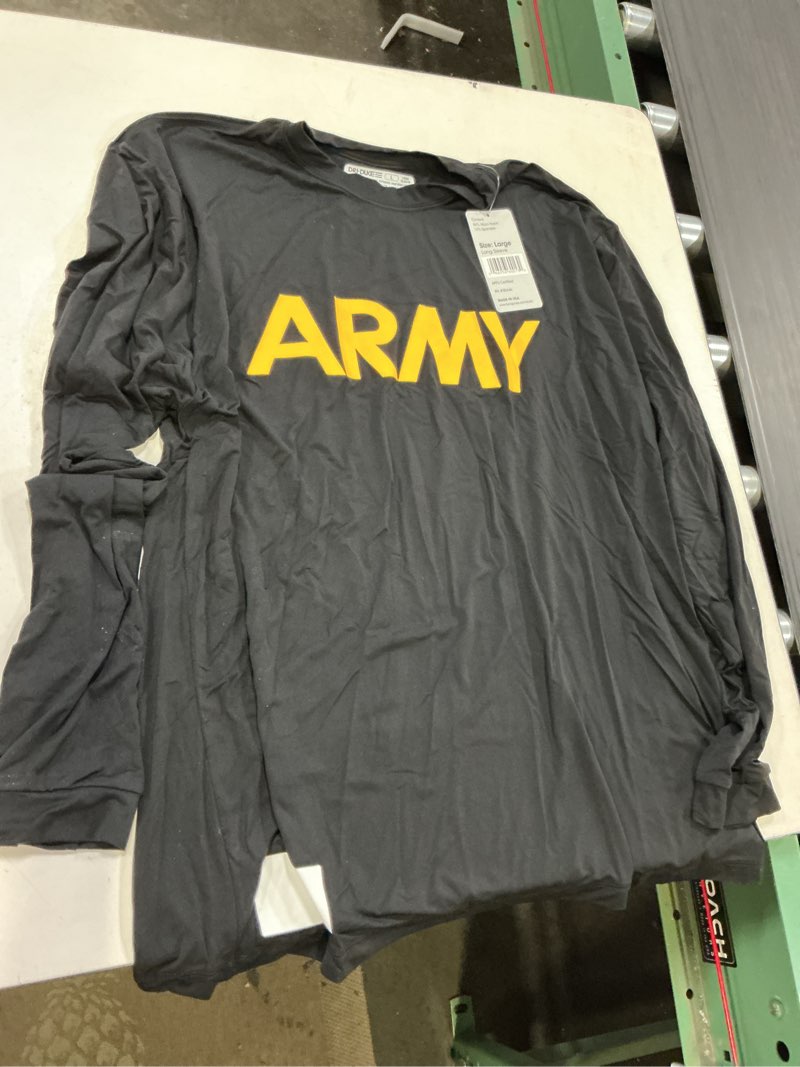 Condition photo showing Good Condition for army dri duke apfu long sleeve shirt black micro nylon spandex large 