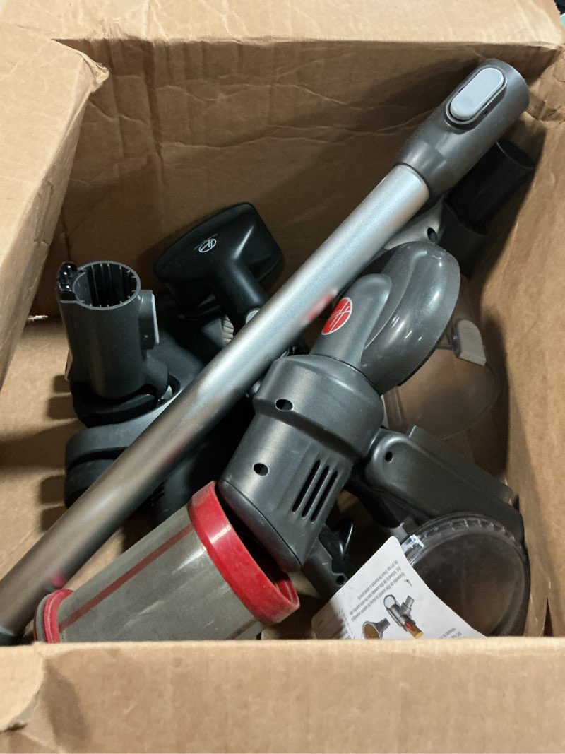 Condition photo showing As Is for Hoover Excelerate Cordless Stick Vacuum Cleaner with Included Tools, for Carpet and Hard Floors, Lightweight Design, Powerful Suction, LED Headlights, BH59000V