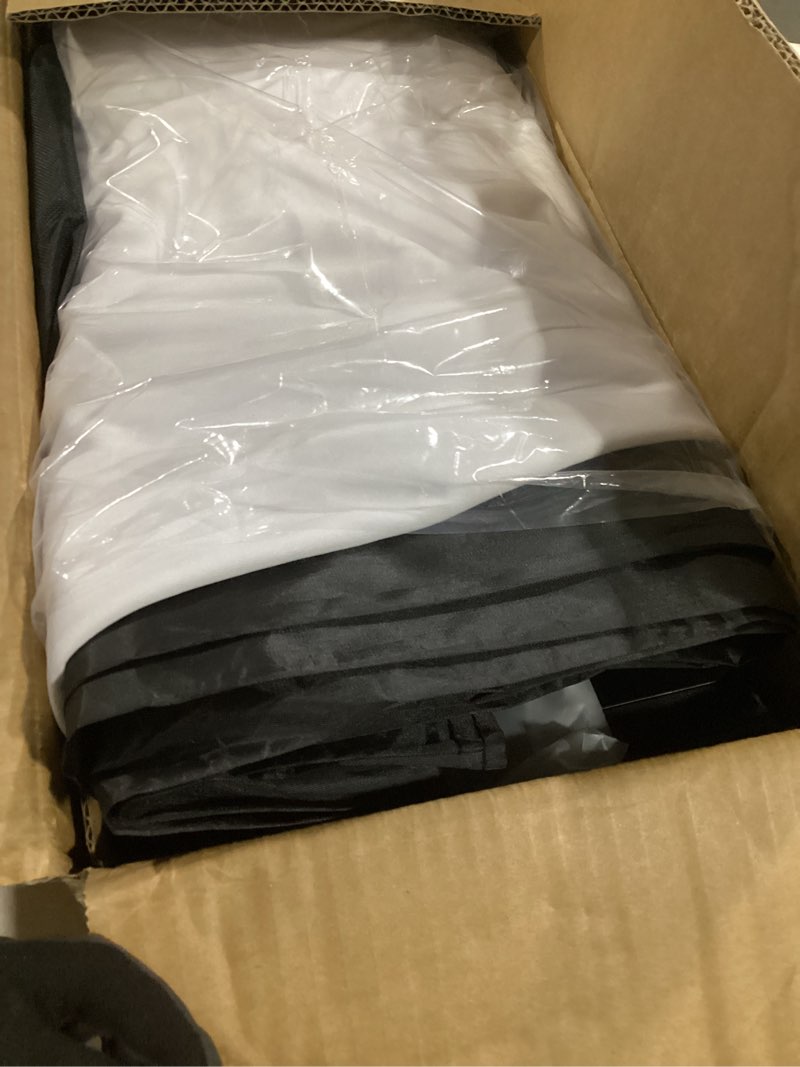 Condition photo showing Good Condition for 120inch projector screen with stand: portable projector screen outdoor indoor front/rear16:9 4k hd with carry bag, sandbag - lightweight movie screen for backyard, camping, theater sku-tymb-120