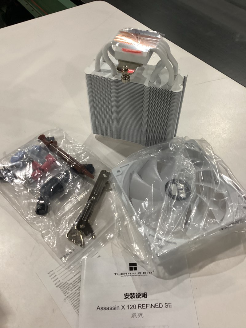 Condition photo showing New/Like New for Thermalright AssassinX120 SE ARGB White CPU Air Cooler, AX120 SE ARGB, 4 Heat Pipes, TL-C12CW-S PWM Quiet CPU Fan with S-FDB Bearing, for AMD AM4/AM5/Intel 1700/1150/1151/1200/1851 AX120 SE ARGB WHITE