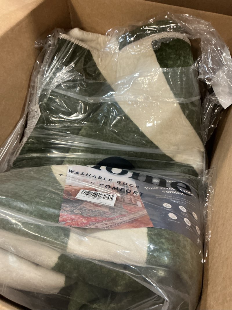 Condition photo showing Good Condition for lahome abstract 5x7 rug,low-pile soft green rugs for living room,retro swirl indoor floor carpet washable for dining room office bedroom entryway non-slip (5x7ft,sage green)