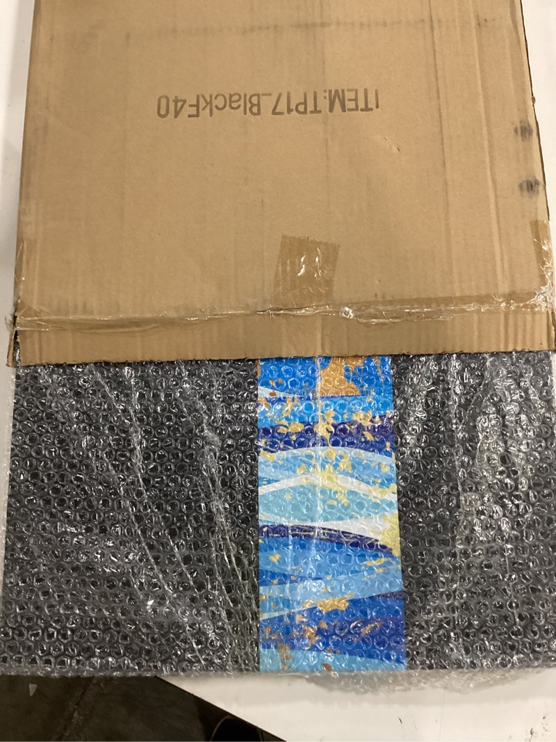 Condition photo showing New/Like New for 16 x 16 Inches Large Square Black Solid Wood Ottoman Tray, Serve Tea, Coffee or Breakfast in Bed, Classic Wooden Decorative Serving Tray with Raised Edges, Kitchen Party Bar Server Table Tray