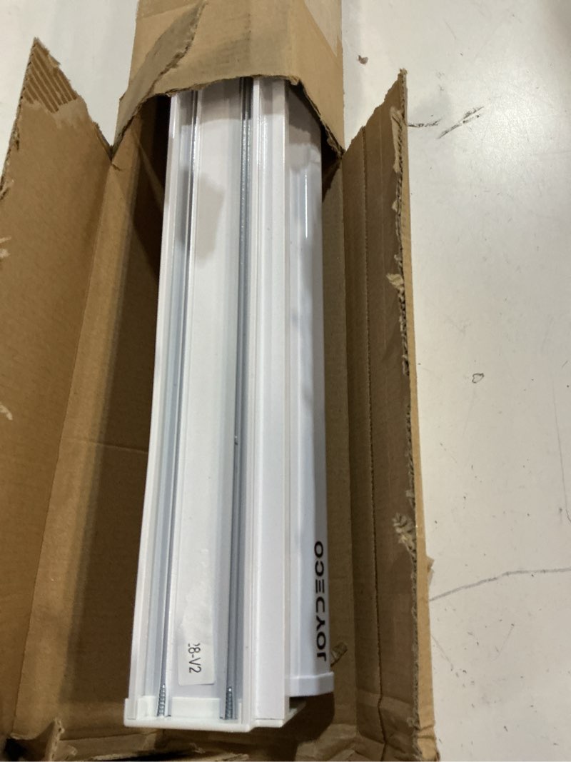 Condition photo showing Good Condition for joydeco cordless zebra blinds for windows, dual layer free-stop zebra shades privacy light control for day and night, light filtering sheer blinds for indoor windows (off-white, 28" w x 75" h) off-white 28" w x 75" h ready made