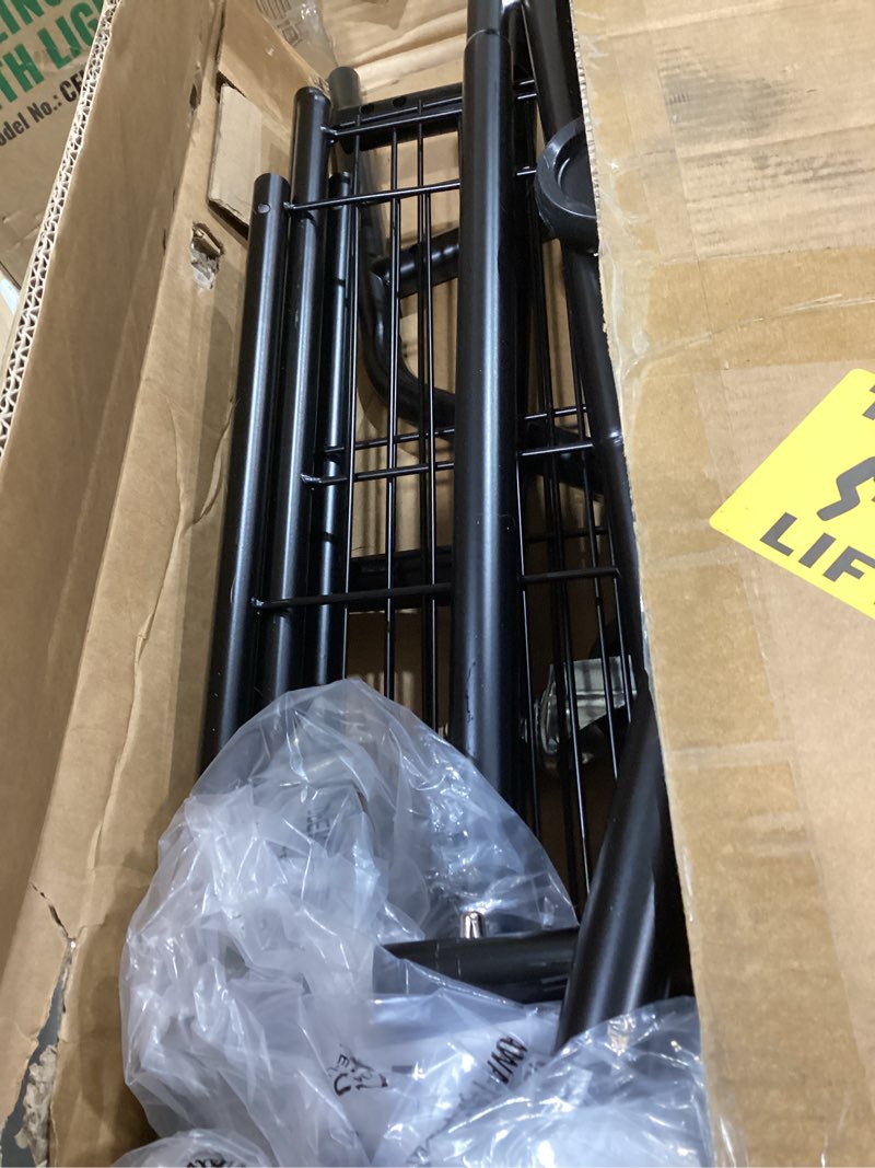 Condition photo showing As Is for EAGMAK Heavy Duty Clothes Rack Load 556 LBS, Rolling Clothing Rack With Shelves, Height Adjustable Metal Clothes Hanger with Wheels Portable Wardrobe Organizer Garment Rod for Hanging Clothes (Black) Black 2 Shelves