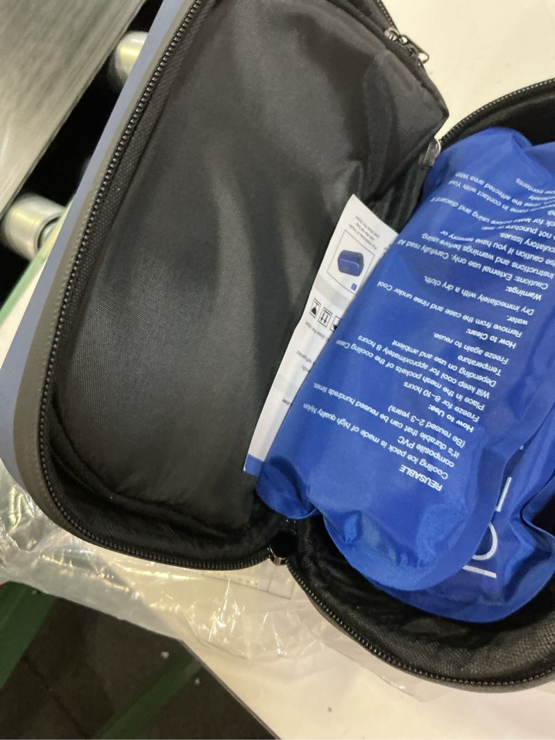 Condition photo showing New/Like New for gosemai tsa approved insulin cooler travel case medication cooler for travel with thermometer temperature display diabetic medication organizer medical travel cooler bag with 2 ice pack blue