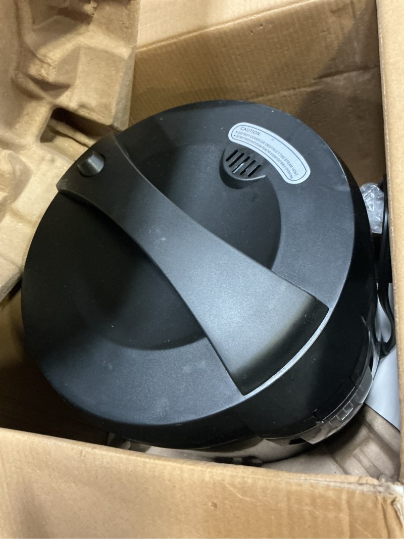 Condition photo showing As Is for aroma® digital rice cooker, multicooker, 6-cup (uncooked) / 12-cup (cooked), steamer, slow cooker, oatmeal cooker, grain cooker, auto keep warm, 3 qt, black, arc-966bd 6 cup uncooked
