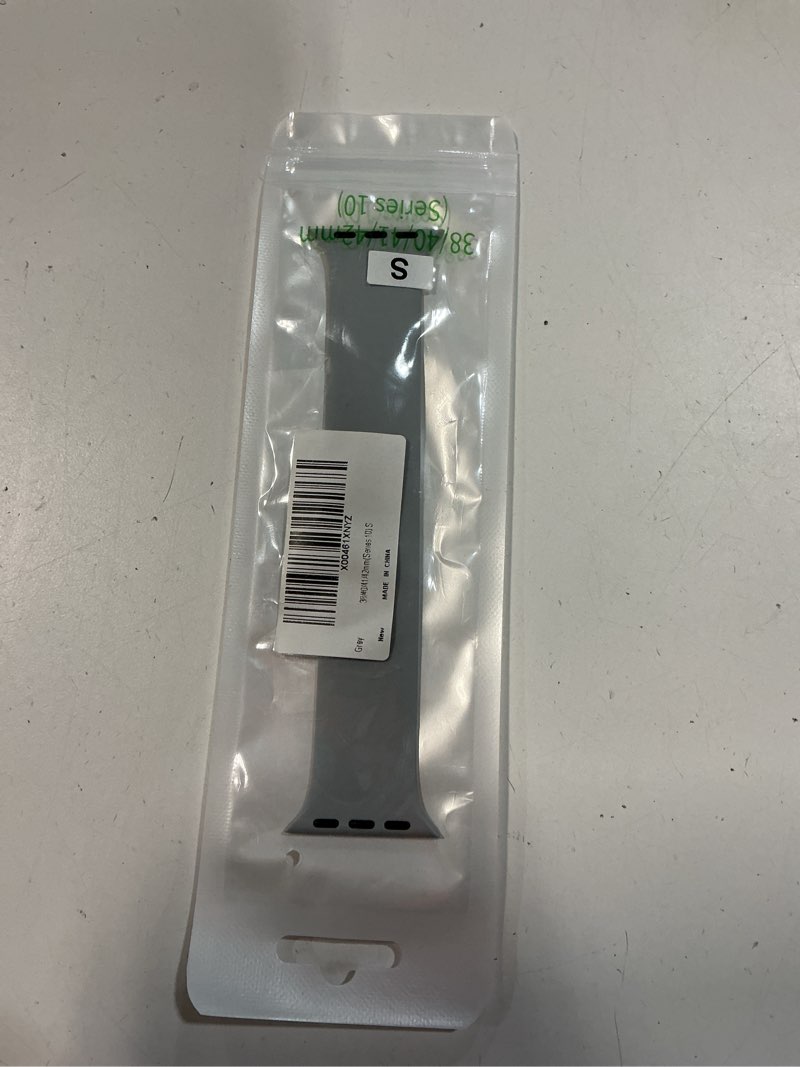 Condition photo showing New/Like New for silicone solo loop bands compatible with watch band 38mm 40mm 41mm 42mm 44mm 45mm 46mm 49mm, sport stretchy strap soft replacement wristband for iwatch ultra 3 2 1 series 11 10 9 8 se 7 6 5 4 grey 38mm/40mm/41mm/42mm(series 10) s