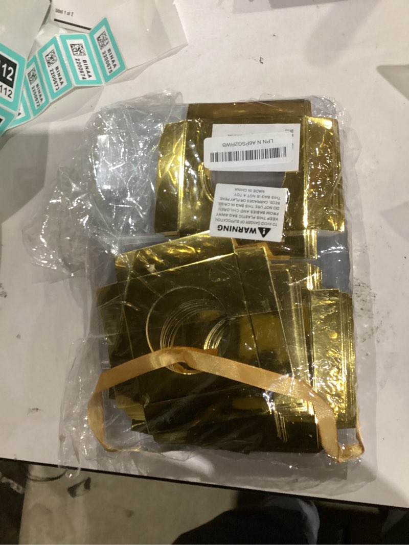 Condition photo showing New/Like New for thenshop 50 pcs clear cupcake boxes individual 3.5 inch plastic single cupcake containers boxes with inserts and ribbon individual cake storage holders for cake kitchen(gold)