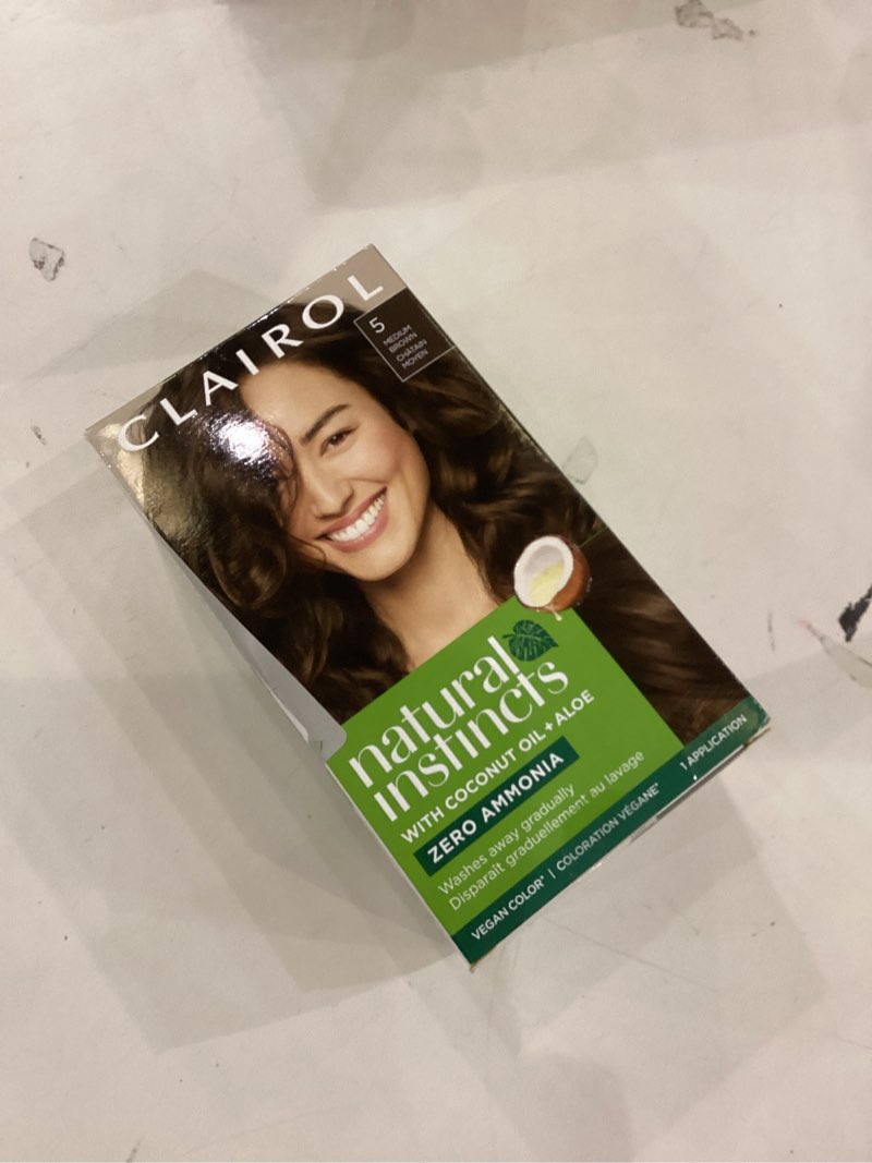 Condition photo showing New/Like New for Clairol Natural Instincts Demi-Permanent Hair Dye, 5 Medium Brown Hair Color, Pack of 1 5 Medium Brown 5.85 Fl Oz (Pack of 1)