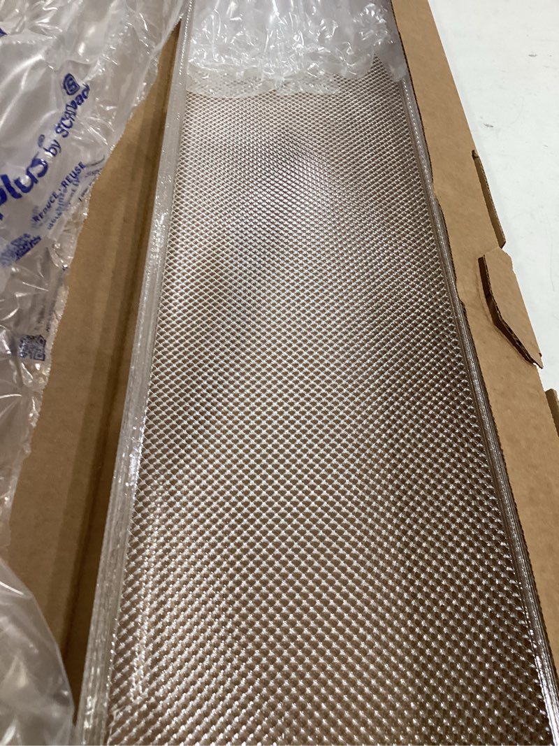 Condition photo showing As Is for lighting 4 foot replacement acrylic diffuser lens, clear prismatic replacement cover for 48-inch sb series narrow body square wraparound ceiling light fixture for shop lights