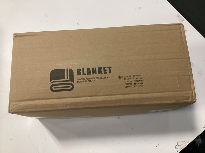 Condition photo showing New/Like New for Oversized Vintage Pattern Blanket 120x120 Inches, Giant 10'x10' for Bed, Travel, and Camping, Extra Large Soft Blanket for The Whole Family and Outdoor, Grey Grey 120" x 120"