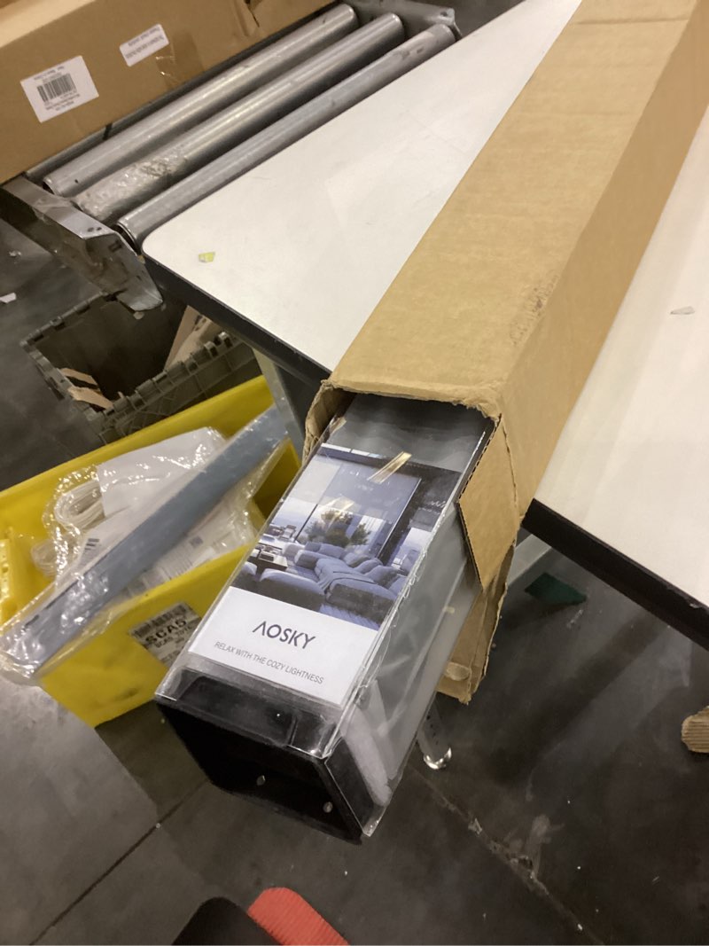 Condition photo showing New/Like New for AOSKY Blackout Roller Shades Cordless Blinds for Windows, Free-Stop Shades with Valance, Thermal Insulated Fabric, UV Protection, Natural Woven Blinds for Home and Office (36.5" W x 72" H, Black) Black 36.5"W x 72"H