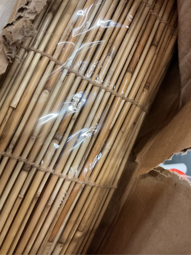 Condition photo showing New/Like New for x-scapes forever bamboo peeled and polished reed blind cord free roll-up 60x72