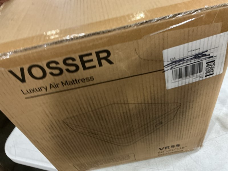 Condition photo showing New/Like New for vosser queen air mattress with built-in pump,18'' foam topper blow up mattress,luxury inflatable mattress 2 mins self-inflation/deflation - breathable and flatness-free for camping, home & guests soft beige queen 18 inch