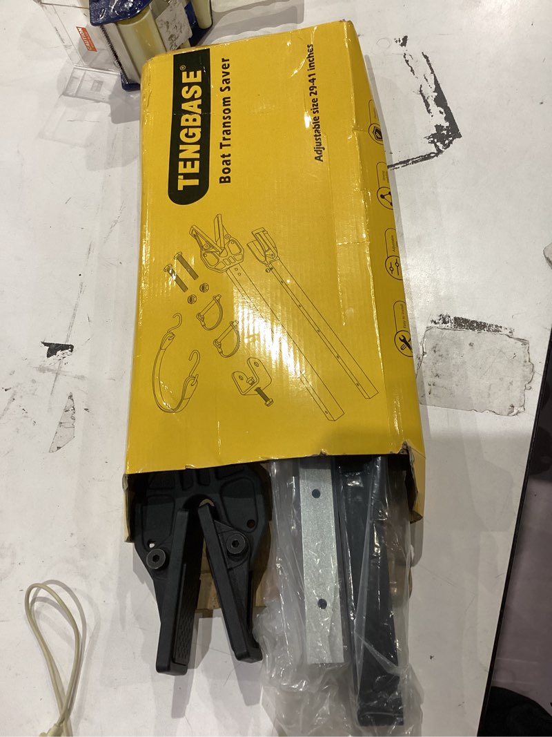 Condition photo showing As Is for Adjustable Shock Absorber Boat Transom Saver, Stern Protectors with Heavy Duty Composite Heads for Securing Engines, Rollers and Trailer Mounts Black
