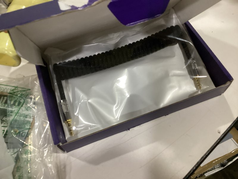 Condition photo showing New/Like New for angitu 3.5mm trrs to trrs spring coiled cable for split mechanical keyboard rode sc7 by videomic go video micro-type mics audio cord angle cables (straight trrs coil 17cm red)