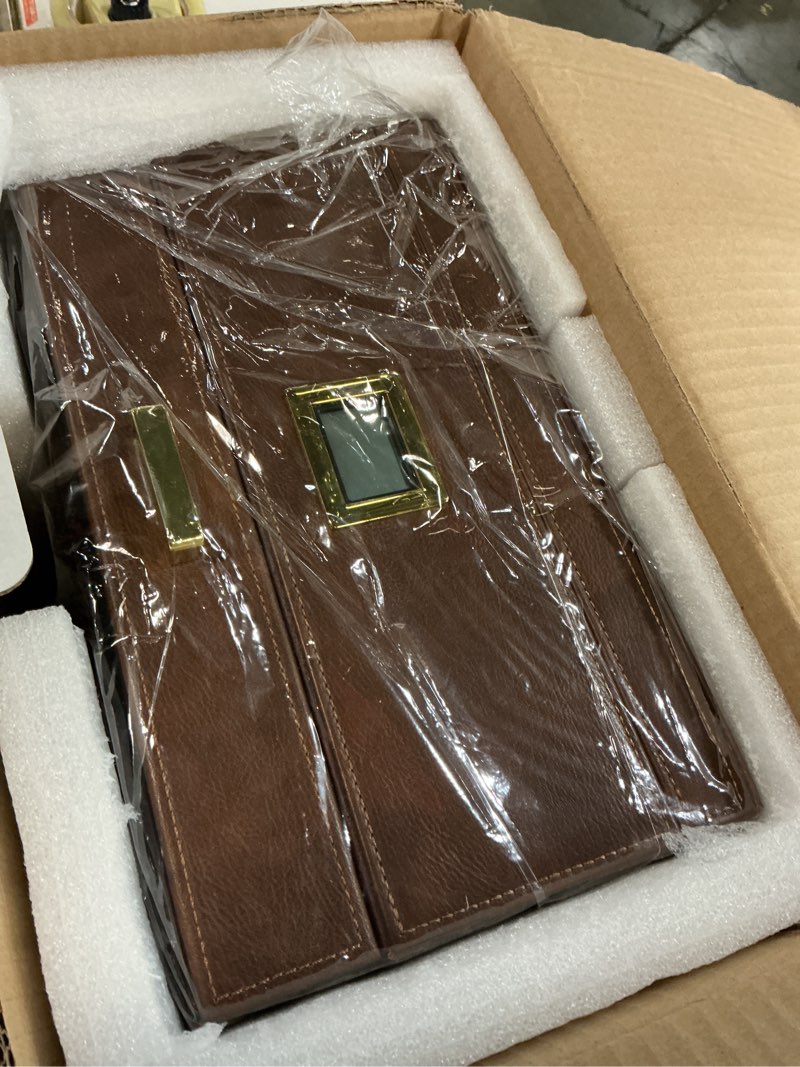 Condition photo showing New/Like New for CASE ELEGANCE Belmont Glass Top Humidor Easy Humidification System, Thick Cedar, Accurate Digital Hygrometer, Leather Wrapped, Brown, Holds 30-60 Cigars