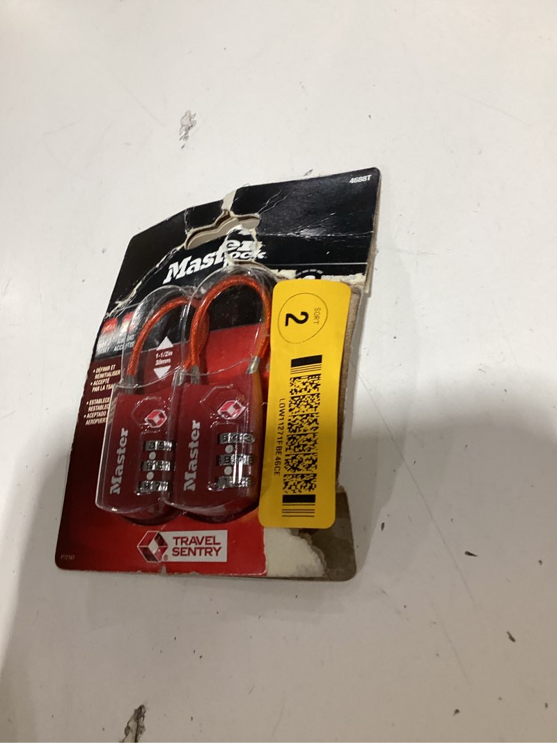 Condition photo showing As Is for brinks travel luggage combination padlock, 1-1/8-in wide x 15/16-in shackle, tsa accepted