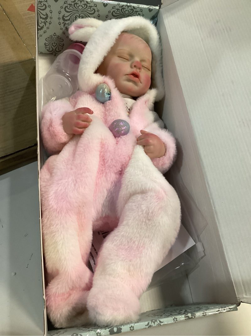 Condition photo showing Good Condition for Reborn Baby Dolls – 20 Inch Real Baby Dolls That Look Real, Full Body Vinyl Girl Doll in Fantasy Horn Outfit with Accessories, Gift for Girls Ages 3+, Pretend Play & Collectors Dreamy Pink