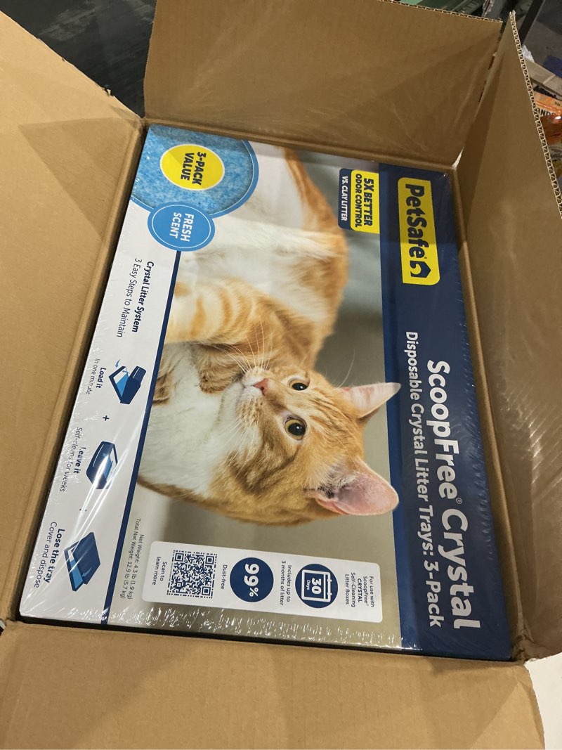 Condition photo showing Good Condition for petsafe scoopfree disposable crystal cat litter tray - easy cleaning box - refill tray for electric litter box - fresh scent - 4.3 lb bags - 3 pack 3-pack premium blue