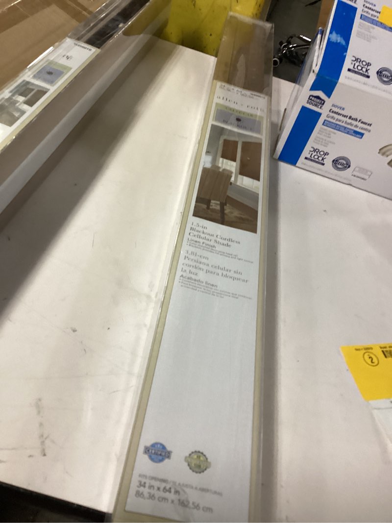 allen + roth 34-in x 64-in Linen Blackout Cordless Cellular Shade