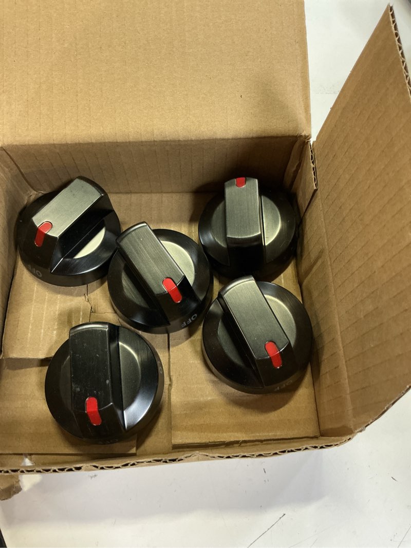 Condition photo showing Good Condition for dg64-00473b upgraded samsung stove knobs black stainless steel,samsung gas stove knobs oven knobs replacements compatible nx58m6850sg, nx58j7750sg, nx58j5600sg, nx58k7850sg (5pack) 5pack- dg64-00473b- black