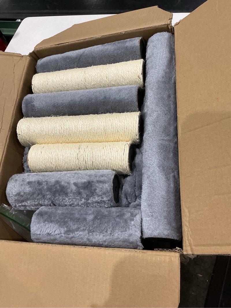 Condition photo showing Good Condition for xin three layer cat tree with cat condo and two hammocks,grey small grey
