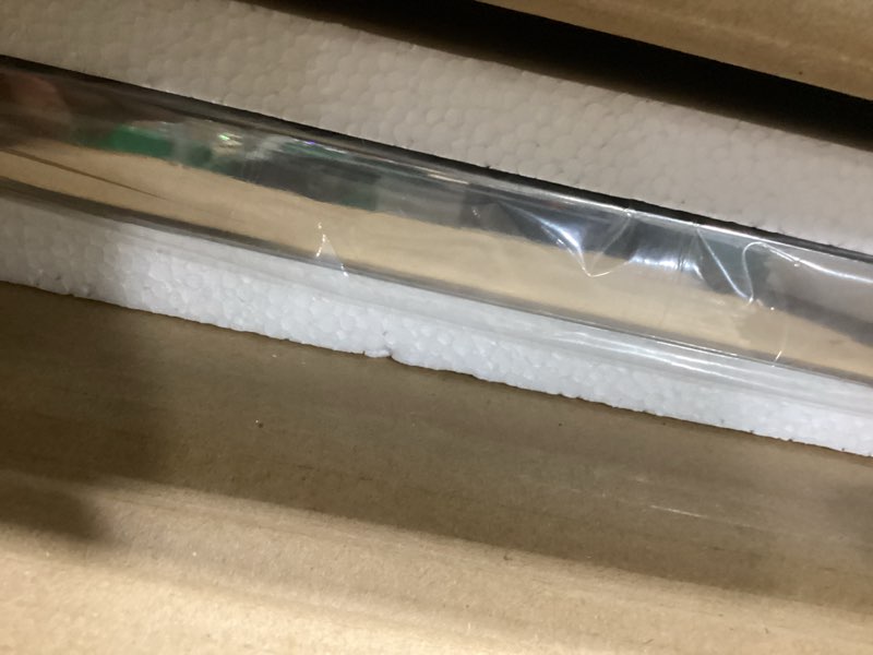 Condition photo showing Good Condition for ANDY STAR Chrome Bathroom Mirrors for Over Sink, 24x24 Inch Polished Mirror for Wall, Square Metal Framed Vanity Mirror -Modern Clean Design with Superior Stainless Steel Frame Chrome 24"L x 24"W