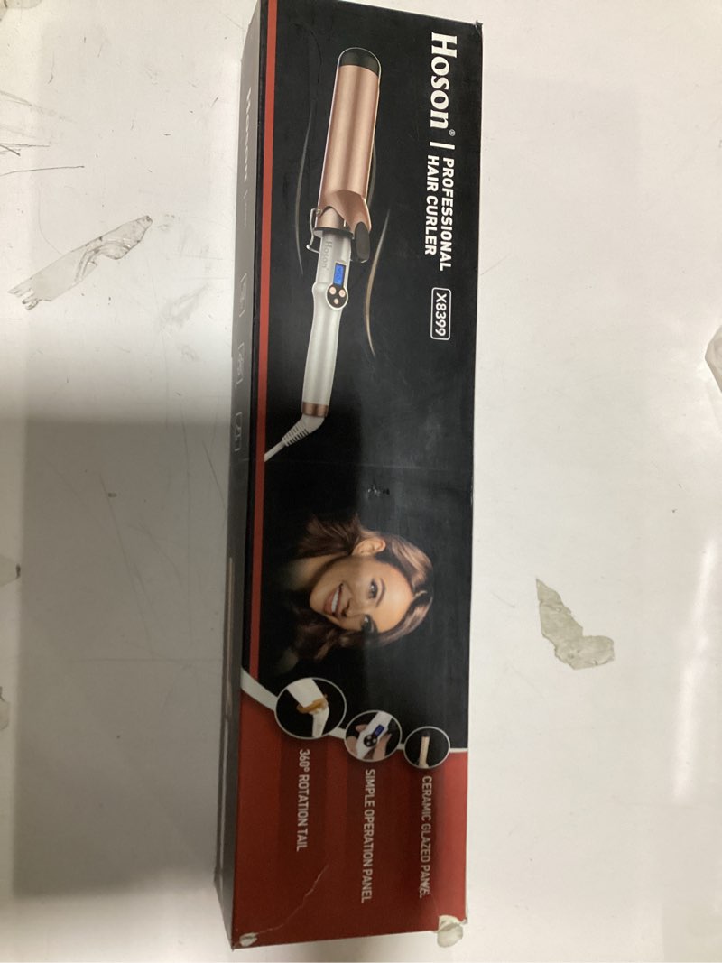 Condition photo showing Good Condition for Hoson 2 Inch Curling Iron Large Barrel, Long Barrel Curling Wand Dual Voltage, Ceramic Tourmaline Co