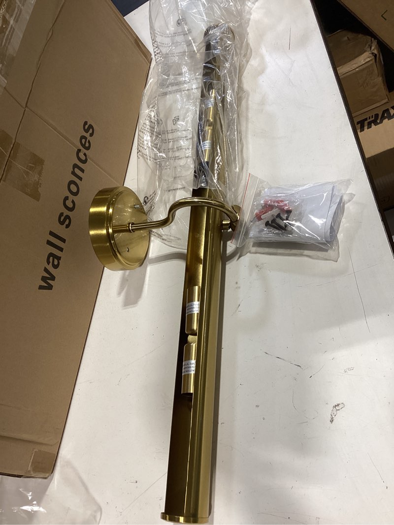 Condition photo showing Good Condition for hardwired picture lights for wall,22 inch black vintage picture sconce,e12 base,330° rotatable,3-light gallery art lighting for paintings,artwork,portrait,vanity & mirror accent (bulb not included) black 22"-3 light
