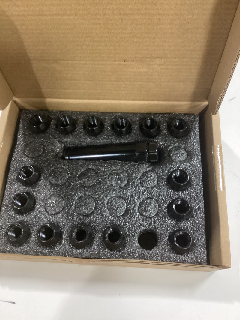 Condition photo showing As Is for M12x1.5 Wheel Lug Nuts for Polaris Ranger XP 900/1000, General 1000, RZR S 900, XP 1000, Honda Pioneer 500, 700, 1000 - Black Spline Lug Nuts with 19mm/21mm Hex Key